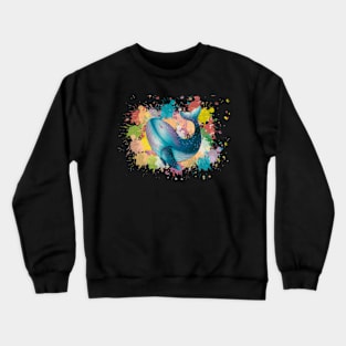 Colourful Whale Art Crewneck Sweatshirt